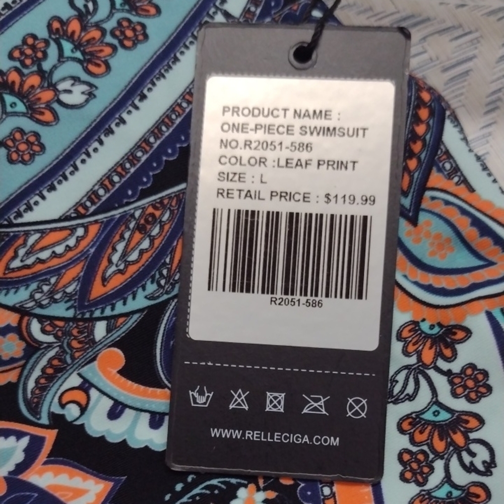 NEW RELLECIGA Paisley One Piece Swimsuit - Multicolor Vacation Beach - Picture 4 of 14
